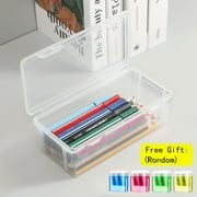 Lzobxe Plastic Pencil Box Extra Large Capacity, Clear