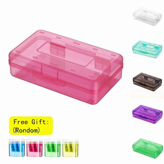 Lzobxe Plastic Pencil Case, Purple