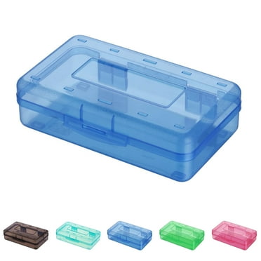 Lzobxe Plastic Pencil Case with Snap-Tight Lid, Light Blue