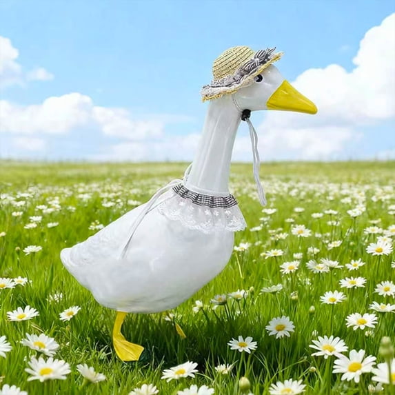 Lzobxe Porch Goose Clothes, Outdoor Garden Gooses Clothes for Cement or Plastic Statue, Yard Costume Set for Patio Lawn Entrance Decoration