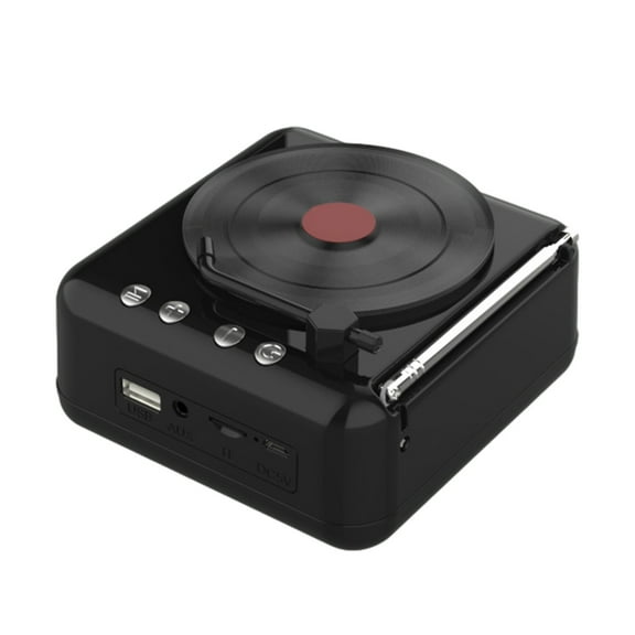 Lzobxe Portable Bluetooth Speakers Record Player Wireless Bluetooth Sound Retro Creatives Mini Portable Card Insert Small Speaker Subwoofer Gift