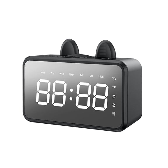 Lzobxe Portable Speaker with Digital Clock Bluetooth Speaker with USB Charging Bluetooth V5.0 Also & AUX Cable