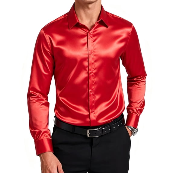 Lzobxe Shirts for Men Long Sleeve Dress Casual Solid Regular Tops with Pocket,Size S-2XL