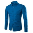 thumbnail image 1 of Lzobxe Shirts for Men Long Sleeve Dress Casual Solid Regular Tops with Pocket,Size S-2XL, 1 of 2