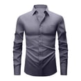 thumbnail image 1 of Lzobxe Shirts for Men Long Sleeve Dress Regular Fit Button down with Inner Contrast for Weddings Business,Size S-2XL, 1 of 5