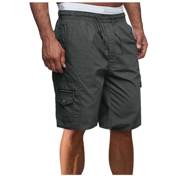 Lzobxe Shorts Men Classic Cargo with Drawstring Elastic Waist Lightweight Stretch Hiking,Size M-3XL