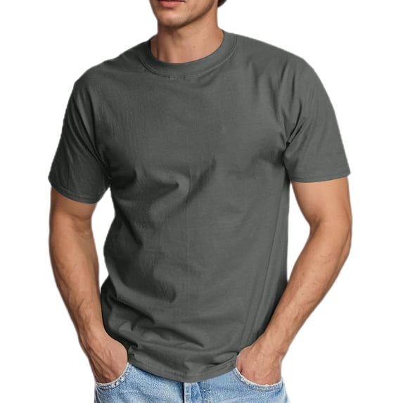 Lzobxe T Shirts for Man Men's Classic Crew Neck Short Sleeve Premium Breathable Cotton Solid Color Casual Basic,Size S-4XL