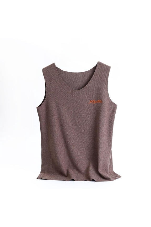 Tank Tops for Women Color Fleece Thermal Sleeveless V-Neck Undershirt,Sizes M-3XL