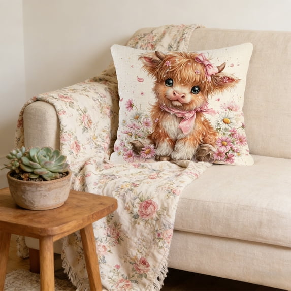 Lzobxe Throw Pillow Covers with Zipper, Cozy Cute Pattern Cushion Cases, Embroidery Decorative Pillowcase for Living Room Sofa and Bedroom Couch