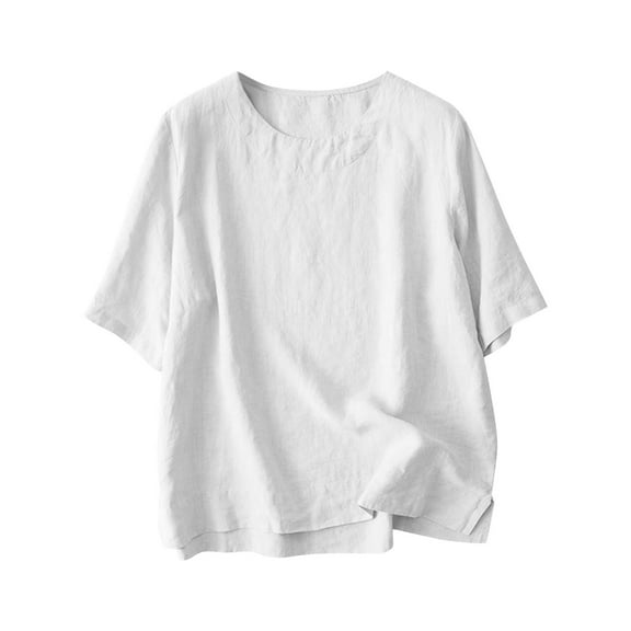 Lzobxe Tops for Women Trendy Short Sleeve Sequins Loose Solid Round-Neck Blouse,Sizes M-3XL