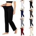 thumbnail image 1 of Lzobxe Wide Leg Pants Woman Stretch Knit Casual Lounge Pants Drawstring Athletic Work Pants with Pockets,Sizes S-3XL, 1 of 9