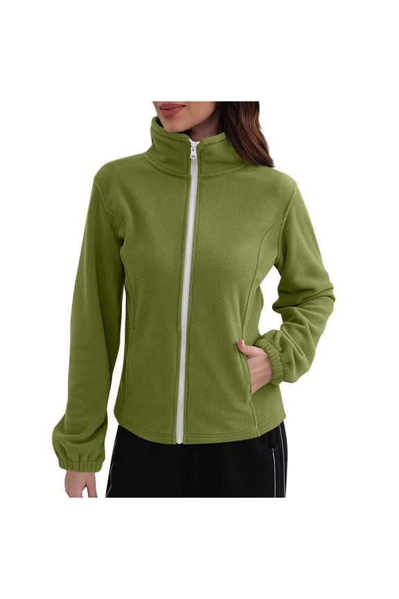 Lzobxe Winter Jackets for Women Thick Warm Coat Winter Zipper Collar Top,Sizes S-2XL