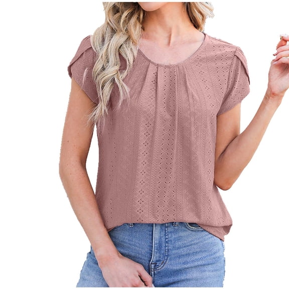 Lzobxe Women Tops Print Short Sleeve V Neck Tops,Sizes S-2XL