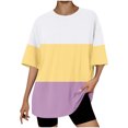 thumbnail image 1 of Lzobxe Women's Tops Casual Letter Printed with Round Neck and Shoulder Drop Short Sleeved T-Shirt,Sizes S-2XL, 1 of 4