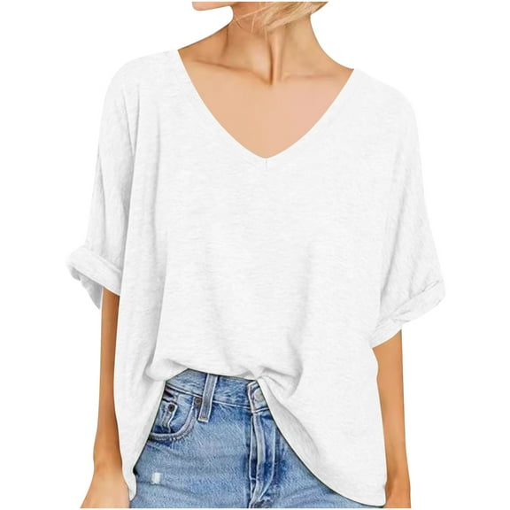 Lzobxe Women's Tops, Tees & Blouses Printed Short Sleeves Blouse Round Neck Casual,Sizes M-3XL