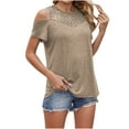 thumbnail image 1 of Lzobxe Women's Tops, Tees & Blouses Spring/Summer Casual Solid Color Hollow Loose T-shirt,Sizes S-2XL, 1 of 9