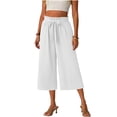 thumbnail image 1 of Lzobxe Womens Capri Pants Casual Loose Summer Wide Leg with Drawstring,Size S-2XL, 1 of 5