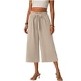 thumbnail image 1 of Lzobxe Womens Capri Pants Casual Loose Summer Wide Leg with Drawstring,Size S-2XL, 1 of 6