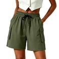 thumbnail image 1 of Lzobxe Womens Shorts Cargo Plus Size Drawstring Casual Womens Plus Size with Pockets,Size S-2XL, 1 of 5