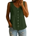 thumbnail image 1 of Lzobxe Womens Tank Tops Cotton Linen Button down Tank Tops Lightweight Breathable Summer Sleeveless,Size S-2XL, 1 of 6