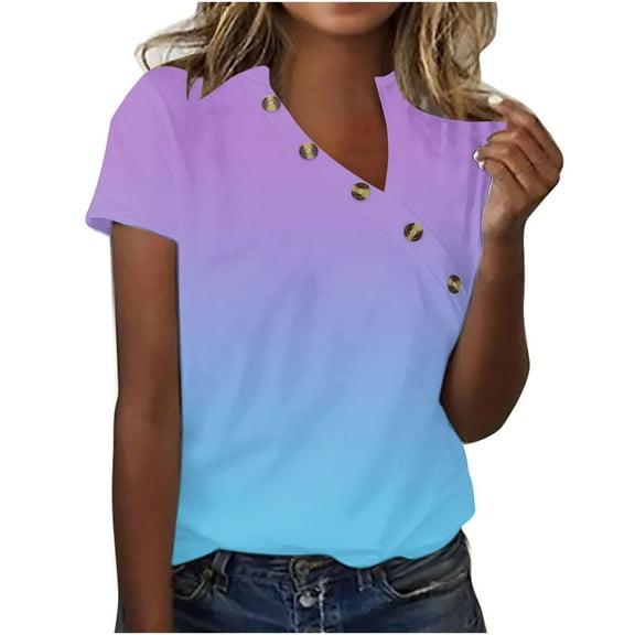 Lzobxe Womens Tops Casual Solid Color Short Sleeve Round-Neck Blouses,Sizes S-2XL