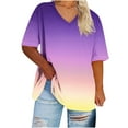 thumbnail image 1 of Lzobxe Womens Tops Oversized V-Neck Short Sleeved Solid Summer Base Sports T-shirt,Sizes XL-5XL, 1 of 4