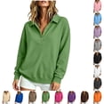 thumbnail image 1 of Lzobxe Sweatshirt for Women Quarter Button Fleece Top with Long Sleeves,Sizes S-2XL, 1 of 6
