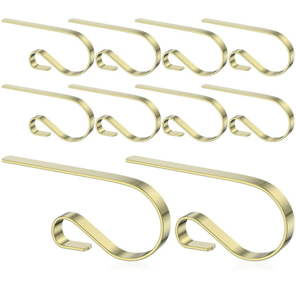 Lzvxtym 10 Packs Christmas Stocking Holders Stainless Steel Stockings Hangers Non-Slip Stocking Hooks Hanging Mantel Stocking Holders Christmas Stocking Clips