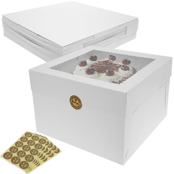 Lzvxtym 12 Pcs Cake Boxes,12" Tall Cake Boxes for Tier Cakes,Large Dessert Containers for Wedding,Birthday,Party