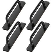 Lzvxtym 4 Pack Self-Stick Instant Cabinet Handles, Aluminum Alloy Drawer Pulls, Black, 5.7"