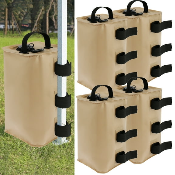 Lzvxtym 4Pcs Sandbags 88lbs Canopy Weight Bags Water Weight Bags with Straps,12.99" x 7.48" x 7.48"