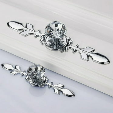 Lzvxtym 6PCS Crystal Diamond Glass Pull Handle Door Knobs Drawer Cupboard Cabinet Handle USA