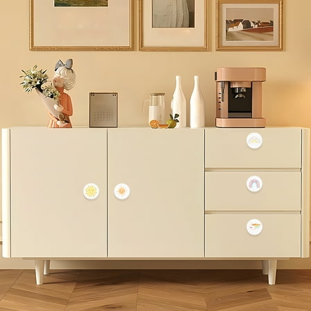 Lzvxtym 8Pcs Drawer Knobs Cute Drawer Pulls Wood Cabinets Knobs Easy to Install Cabinet Drawer Knobs Decorative Furniture Pull Knobs Wood Knobs with Screws for Cabinet Closet Kids Room