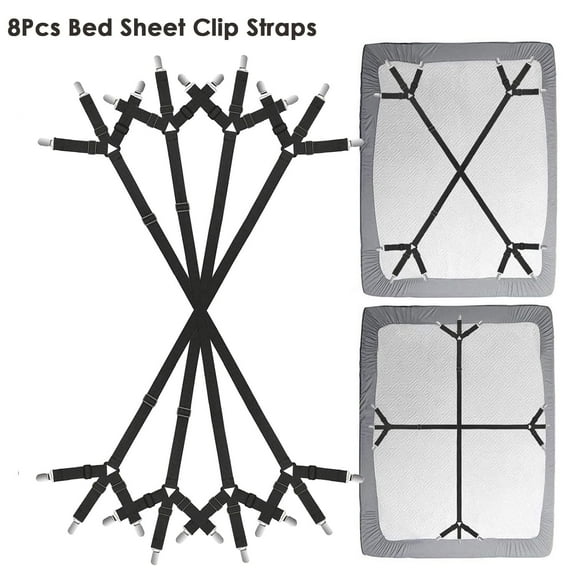 Lzvxtym Bed Sheet Holder Straps,8Pcs Elastic Bedsheet Straps for All Round and Square Mattresses Keep Sheets Tidy,24 Clips