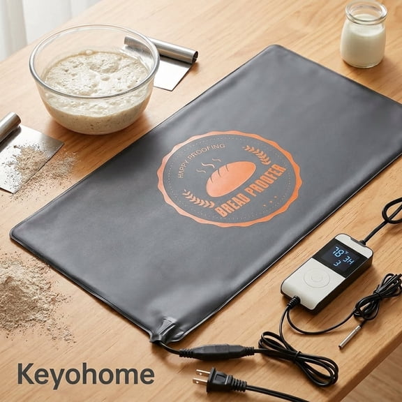 Sourdough Warming Mat, Bread Proofing Mat with Timer & Temperature Control, Waterproof PVC Dough Proofer Heating Pad for Winter Baking, 21" x 10"