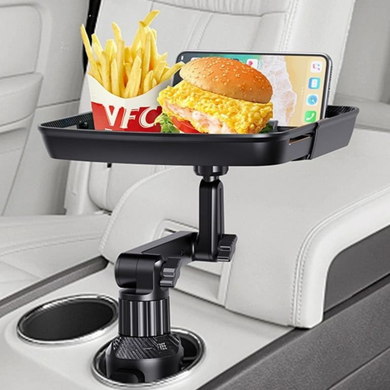 Lzvxtym Car Tray Table Car Seat Snack Tray Car Food Holder Tray with 360° Swivel  Arm and Phone Slot 