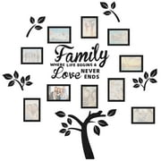 Lzvxtym Family Tree Wall Decals DIY Adhesive Wall Stickers 3D Picture Frames Decor for Home Living Room