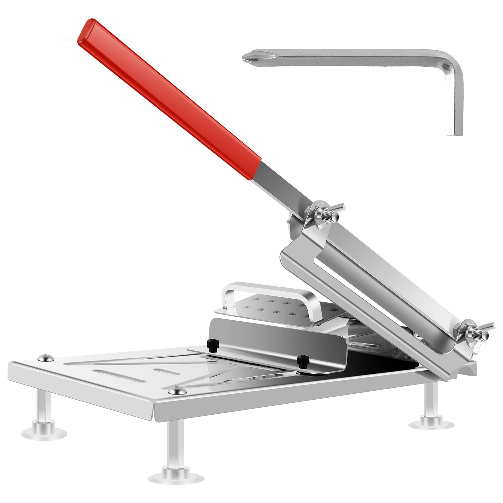 Lzvxtym Frozen Meat Slicer Stainless Steel Meat Cutter Adjustable Slicing Thickness Manual Meat Slicer Meat Cleavers