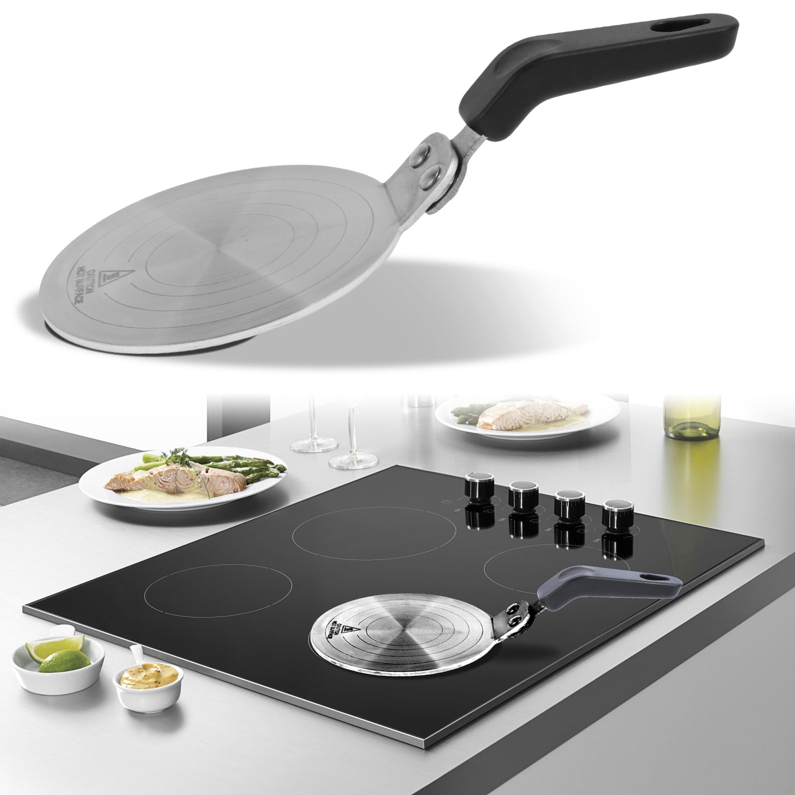 Induction Adapter Plate Zerodis Heat Diffuser, 9.4Inch Stainless Steel Heat Induction Stove Adapter Plate