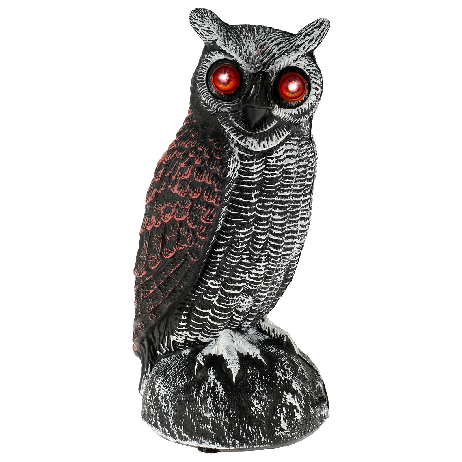 Lzvxtym Solar Fake Owl Decoys Owl Bird Deterrent Waterproof Solar Owl