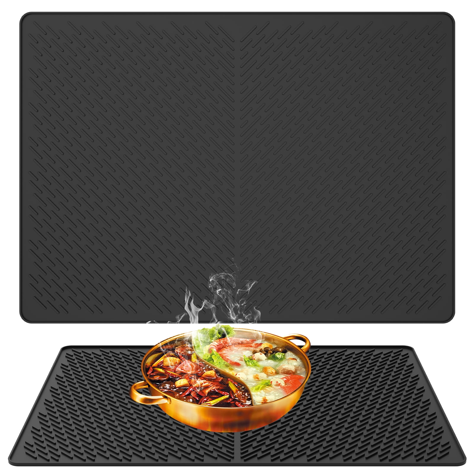 Lzvxtym Stove Top Cover, Silicone Stove Top Cover Heat Resistant Glass Stove Mat for Electric Stove, 28×20 Inch, Black