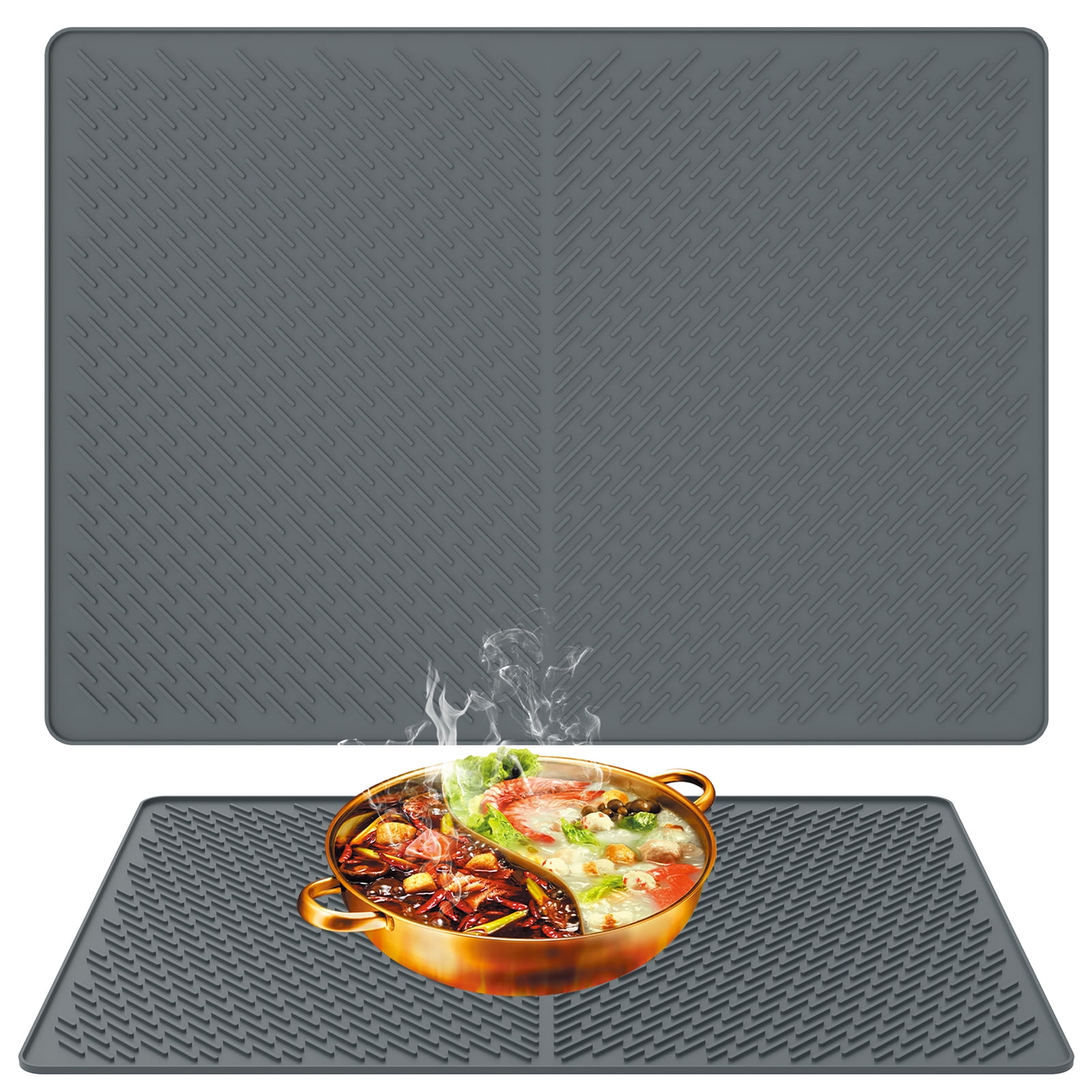 Lzvxtym Stove Top Cover, Silicone Stove Top Cover Heat Resistant Glass Stove Mat for Electric Stove, 28×20 Inch, Dark Gray