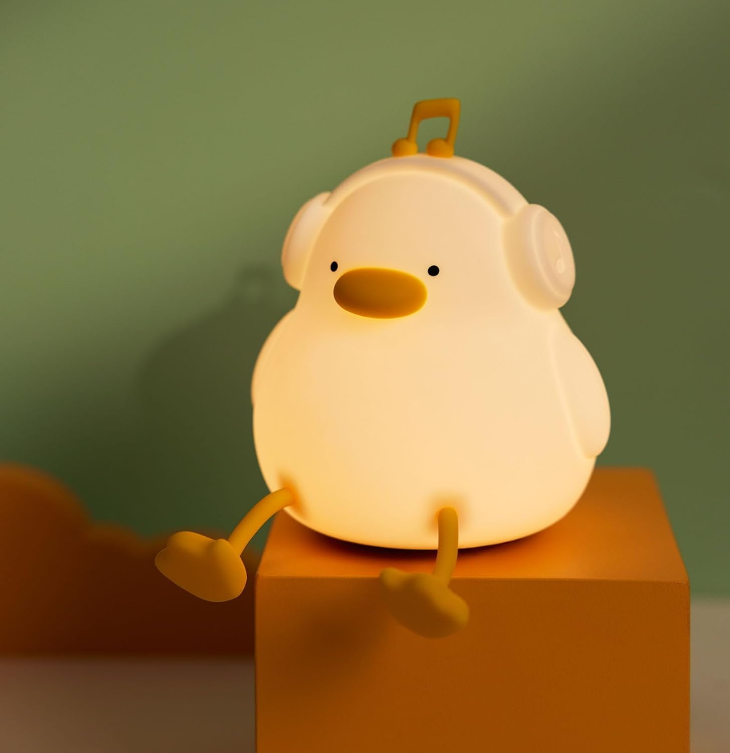 Lzyawe Cute Duck Night Light,LED Squishy Novelty Duck Lamp,3 Level Dimmable Soft Silicone Nursery Nightlight,Night Light for Toddler Baby Kids Decor,Cool Gifts for Duck-0114
