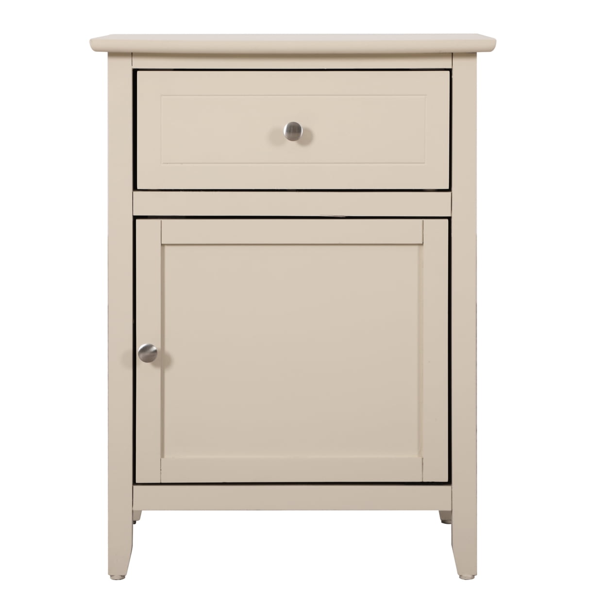 Lzzy Beige Solid & Manufactured Wood 1-Drawer Nightstand