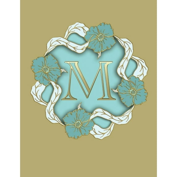 M: 100 Pages 8.5" X 11" Monogram Notebook College Ruled Line Paper, (Paperback)