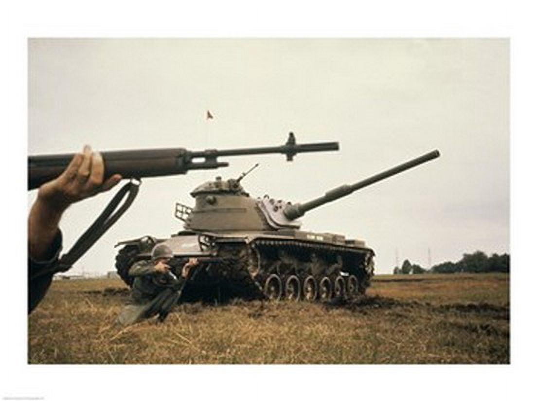 M-14 Rifle M60 Tank Canvas Art - (24 x 18)