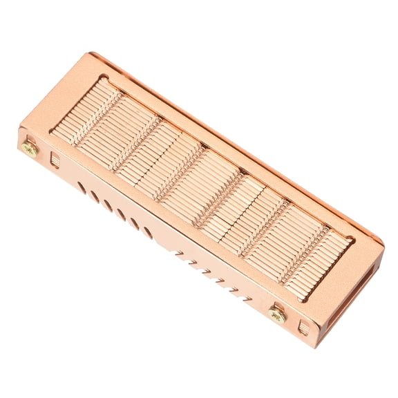M.2 2280 SSD Heatsink Cooler - Pure Copper Hard Drive Heatsink Radiator with Thermal Silicone Pad for Desktop PC Tower, Coppery (0.8cm)