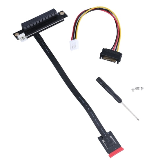 M.2 A+E Key To PCIe 8X Riser Cable 270 Degree Adapter 4Pin FDD Power Connection For Sound/Graphics/Network Cards