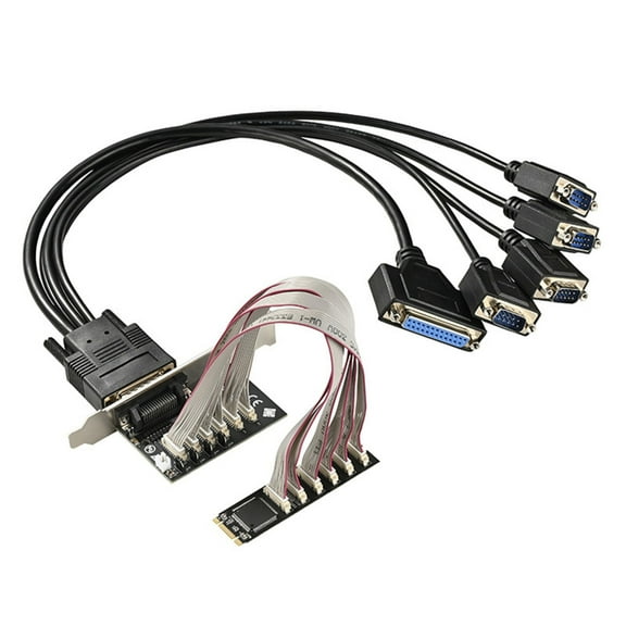 M.2(B+M Key) to 4port RS232+Single Parallel Port PCI Card for Desktop Expansion Card for Improve Connectivities