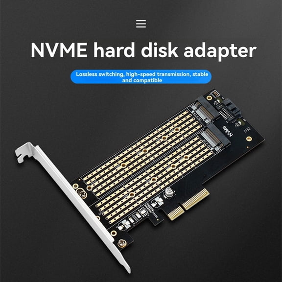 M.2 Dual M.2 PCIE 4.0 Adapter for NVMe / NGFF SSD NVME (M Key) and (B Key) SSD to PCIe X4 X8 X16 Slot